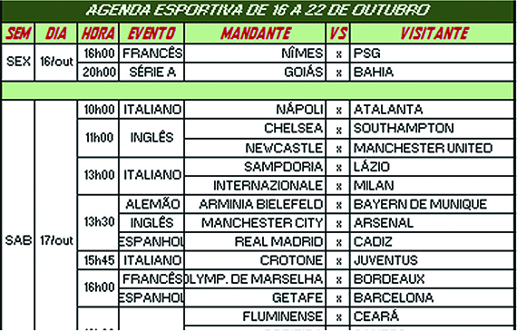 Agenda Esportiva