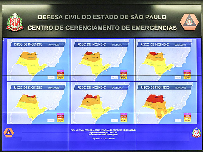 Defesa Civil usa satélites e mapa em tempo real para prevenir incêndios