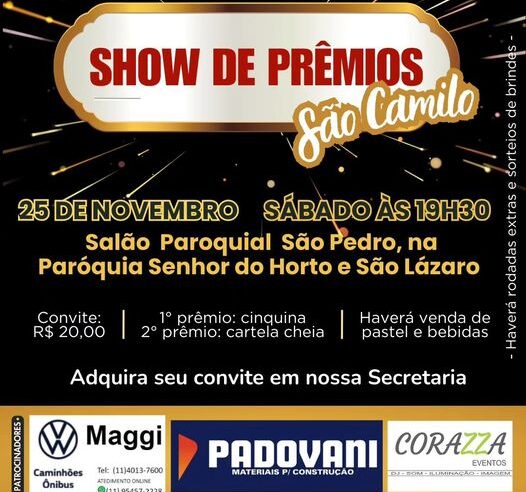 Paróquia São Camilo realiza Show de Prêmios