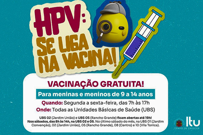 Itu promove vacinação  gratuita contra HPV