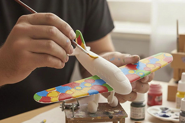 Museu FAMA promove  oficina de pintura de  eronaves em impressão 3D com o artista  Davi Oliveira