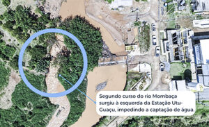 Barreira danificada afeta captação de água em Itu represa_utuguaçu