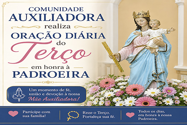 Comunidade  Auxiliadora realiza reza diária do  Terço em honra à padroeira