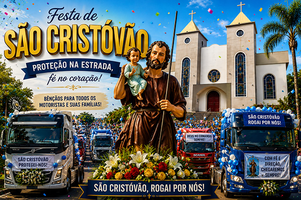 São Cristóvão é celebrado com procissão motorizada, tríduo e quermesse em Itu