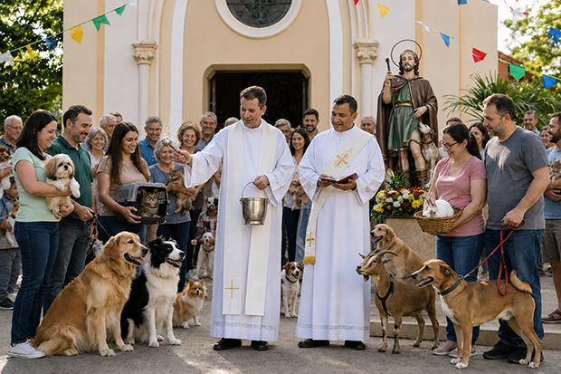 Bênção dos animais e  Ação Entre Amigos na  Festa de São Roque