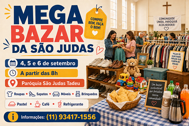 Mega Bazar na  Paróquia São Judas  Tadeu